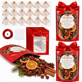 102 Pcs Christmas Stovetop Potpourri Bags Kit, 50 Set Crafts, Red