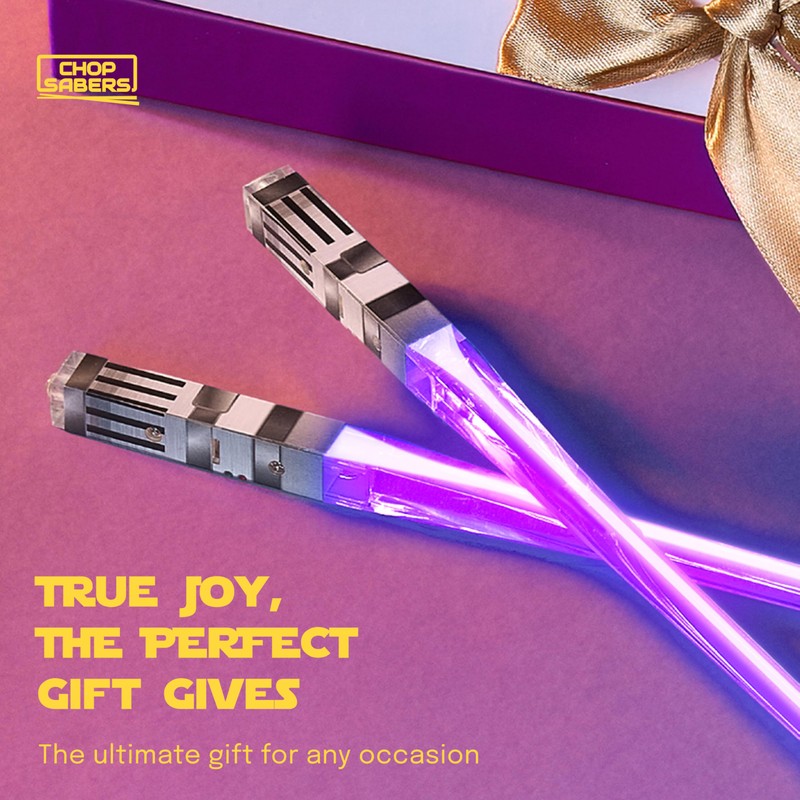 Chop Sabers Light Up Lightsaber Chopsticks, 1 Pair, Purple
