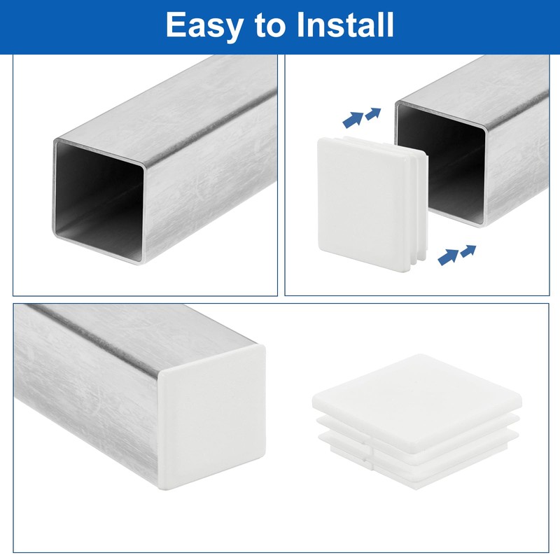 sourcing map 1" (25mm) Square Tubing End Caps, 50 Pcs