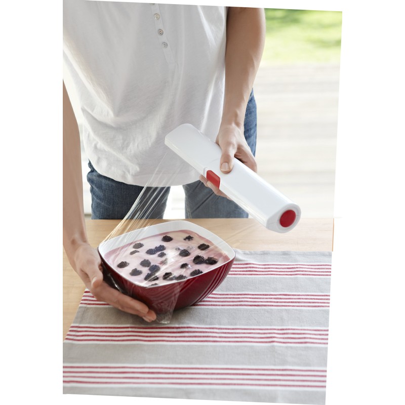 EMSA Click and Cut Cling Film Cutter, White and Green