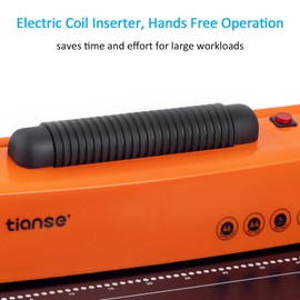 TIANSE Binding Machine, Spiral Coil Binder Machine, Manual Book Maker Punch Binder with Electric Coil Inserter,Suit for Letter Size / A4 / A5