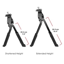 BV Bike Kickstand, Ebike Heavy Duty, Center Mount Bicycle Stand - Length Adjustable, Foldable Double Leg for 24"-28" Bikes (Heavy Duty 77lbs)