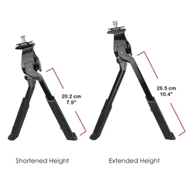 BV Bike Kickstand, Ebike Heavy Duty, Center Mount Bicycle Stand - Length Adjustable, Foldable Double Leg for 24"-28" Bikes (Heavy Duty 77lbs)