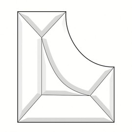 2"x1" Clear Glass Boarder Bevel Cluster BC442