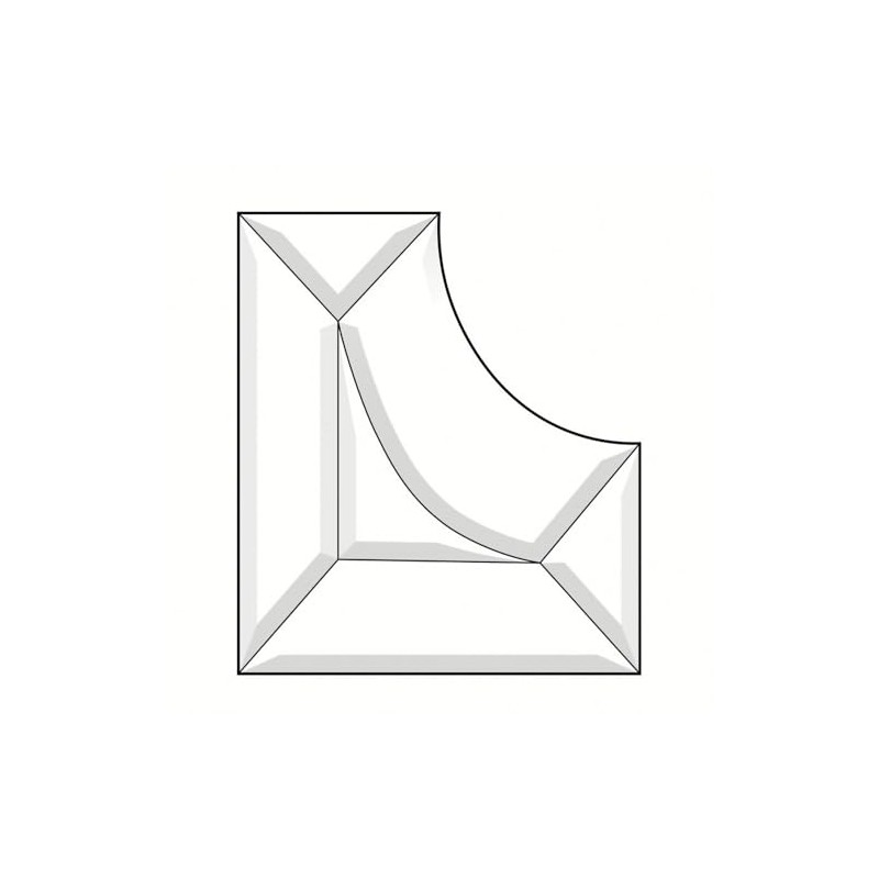 2"x1" Clear Glass Boarder Bevel Cluster BC442