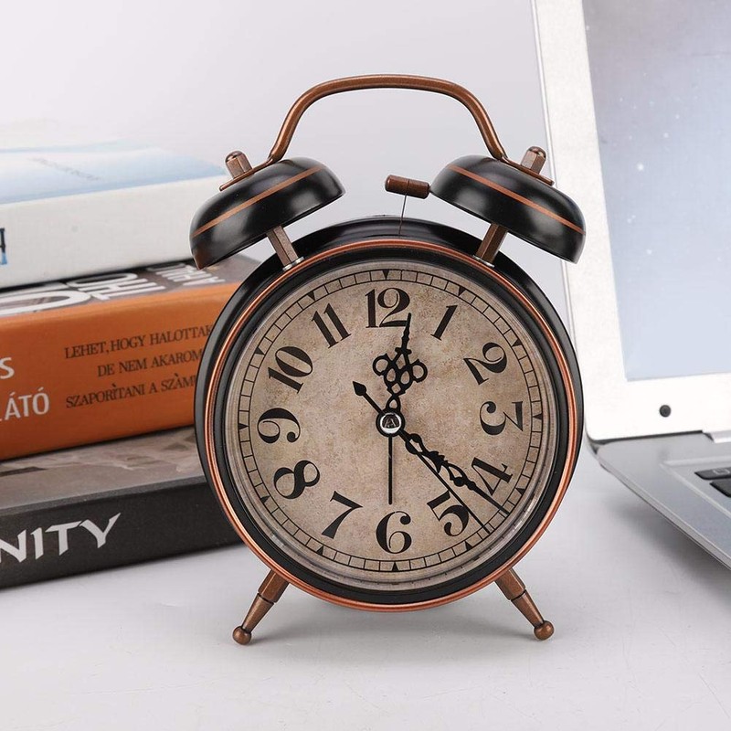 Boquite Old Fashioned Alarm Clock, Retro Mechanical Alarm Clock with