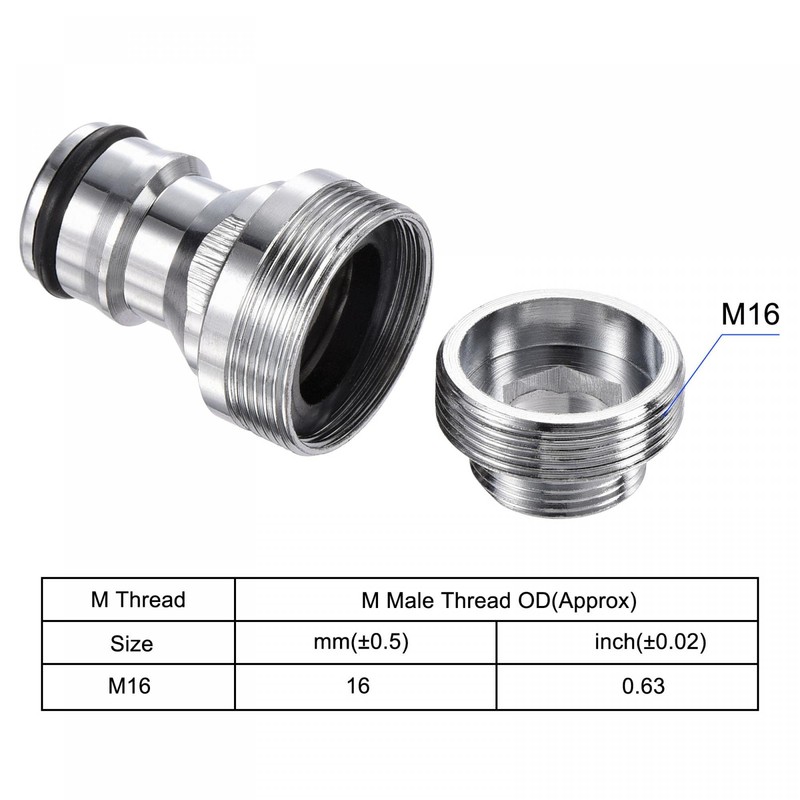 sourcing map Quick Release Garden Hose Nickel-Plated Outdoor Connector M16