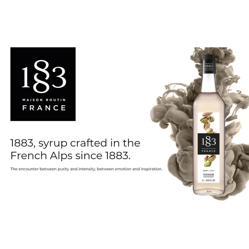 1883 Pistachio Syrup for Drinks, Made in France, 1 Liter