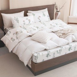 Lady Ann Floral Cotton Sheets for Queen Size Bed 100% Egyptian Cotton Sheets Flower Printed Bed Sheets Queen Size 4pcs Deep Pockets Bedsheets