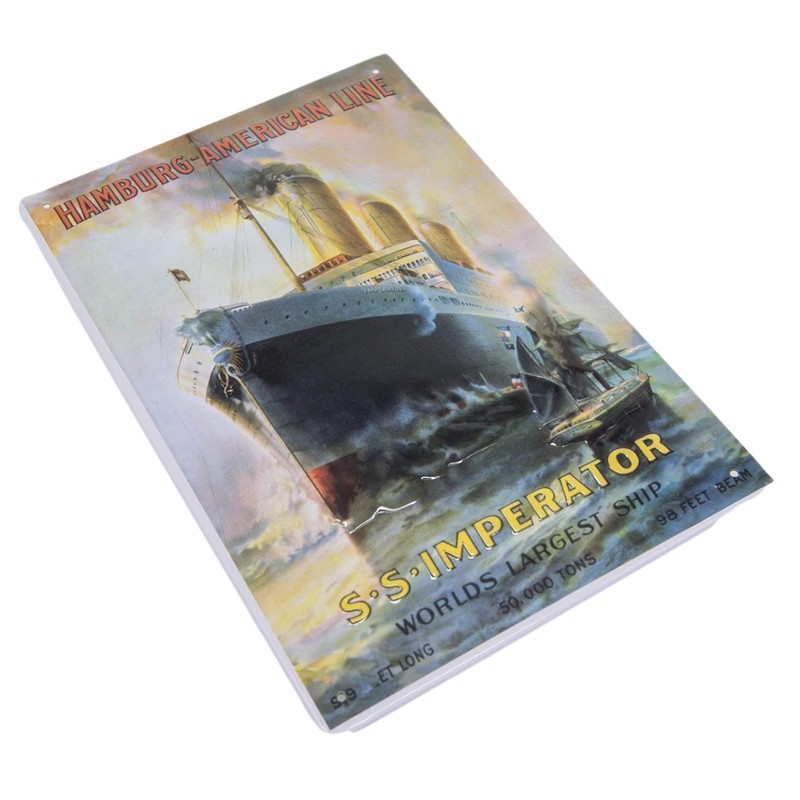 Maritime Retro Tin Sign, S. S. Emperor, Hamburg American Line