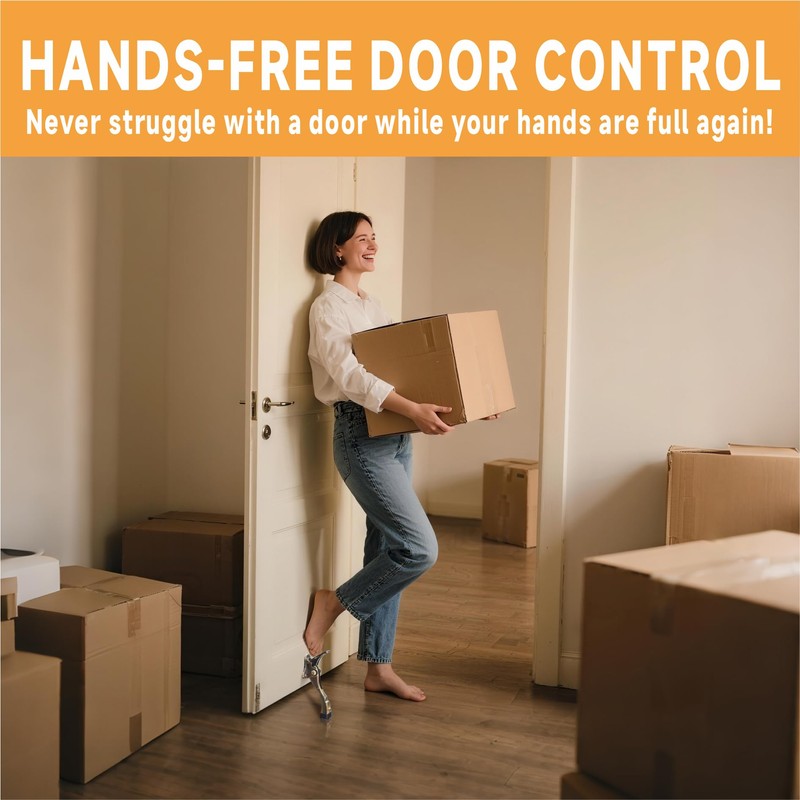 Kickdown Door Stopper, 2 Packs Door Holder to Keep Door