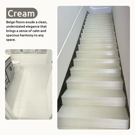 Jungarian All-In-One Interior Floor Coating Kit, Water-based & Low Odor One-Step Floor Paint, High Hardness Waterproof Paint for Ceramic, Porcelain, Fiberglass, Hardwood, Laminate, Vinyl, 35OZ, Cream