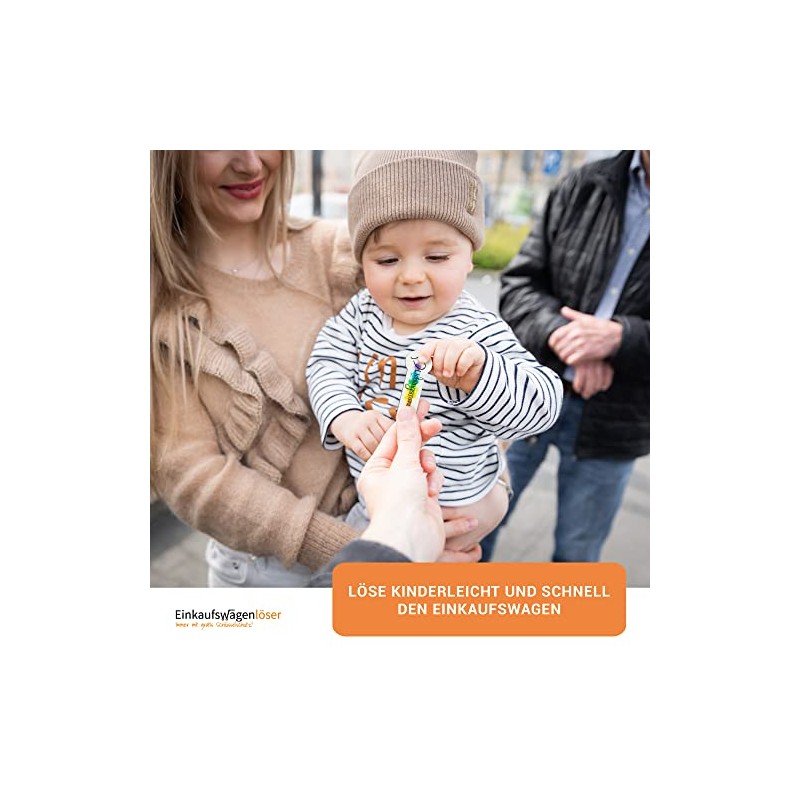 Code24 Einkaufswagenlöser Lieblingsmensch® Keyring with Shopping Chip & Key Finder,
