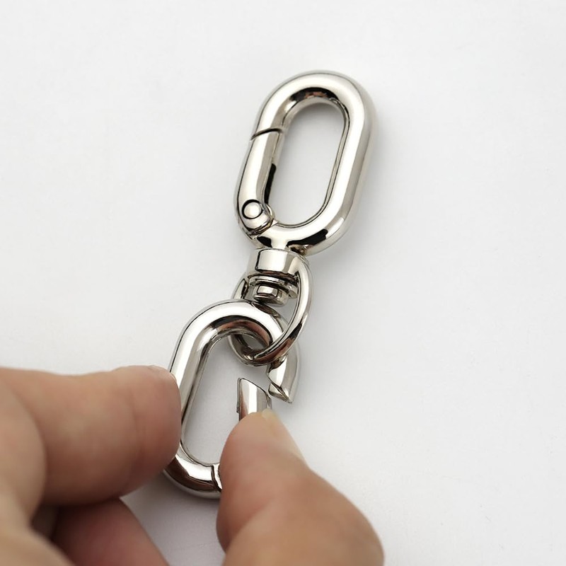 [FUSSED] 2-piece Set Spring Keychain, Carabiner Hook, Lost Prevention, Easy