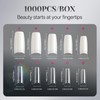 krofaue Nail Tips Lady French Style Acrylic Artificial Half Cover