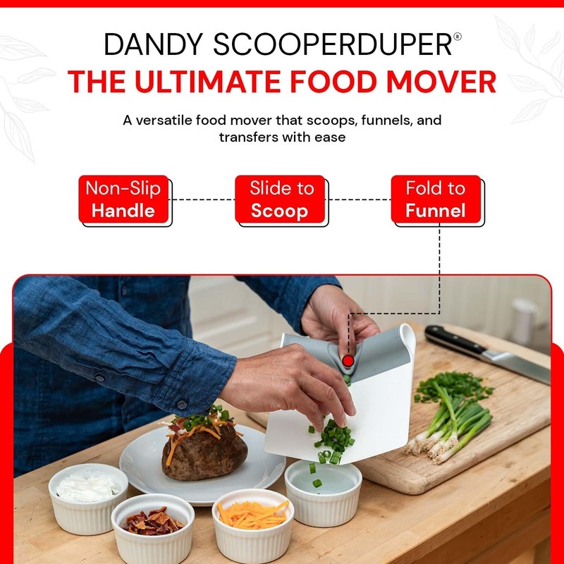 DANDY ScooperDuper - Multi-Purpose Folding Food Mover, Bench Scraper, Dough