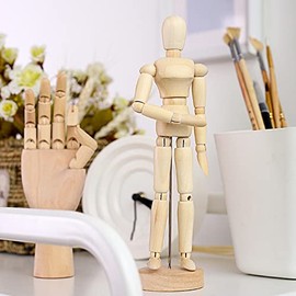 Luqeeg 8in Maniquí de Madera para Dibujo, 14 Articulaciones Giratorias Maniquí Figura Arte Dibujo Figura Modelo para la Decoración del Hogar, Suminist