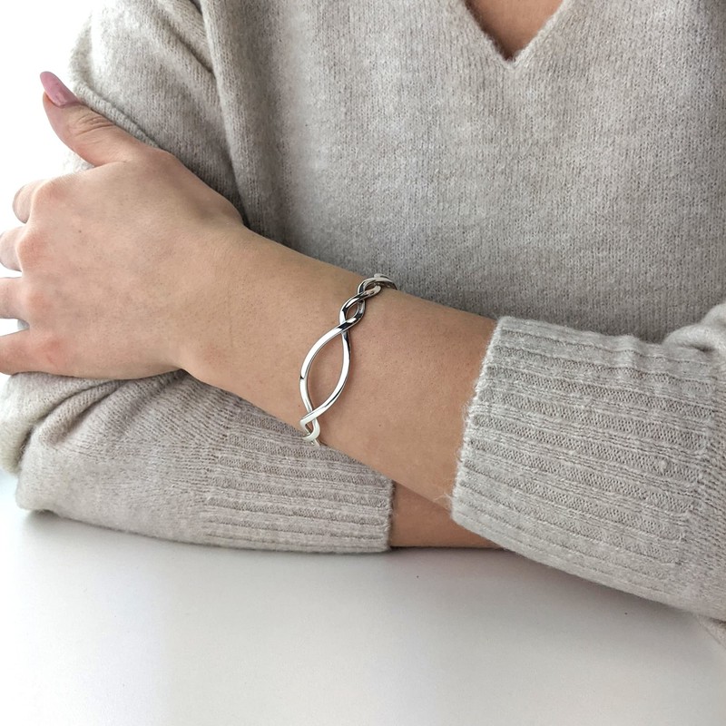 Silverly Celtic Sterling Silver Bracelet for Women - Entwined Twisted