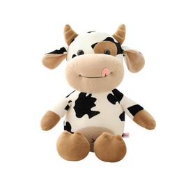 Zhlearda Cow Plush Toy, 30 cm Cows Kawaii Cuddly Toy, Animal Cow Cuddly Toy, Plush Toy, Cute Cartoon Plushies, Soft, Fluffy Cow Doll Toy for Adults and Children Gifts