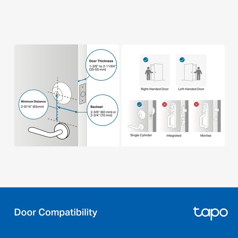 Tapo Smart Wi-Fi Deadbolt Door Lock – Keyless Tactile Buttons,