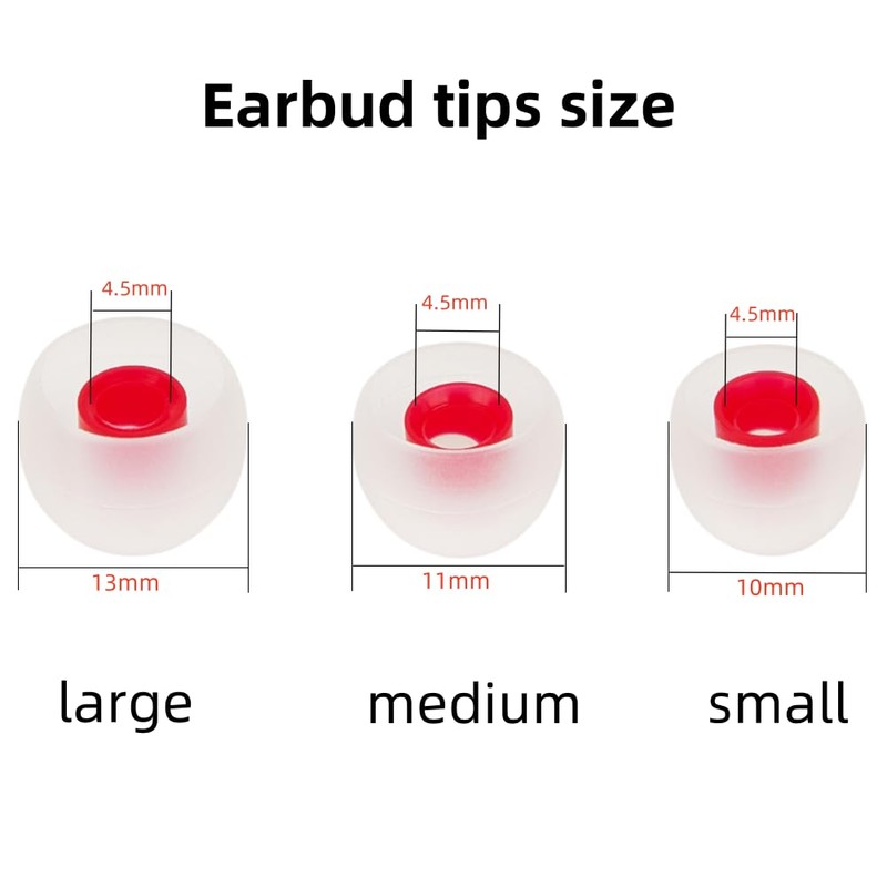 SNHTLS Earbuds Replacement Tips Silicone Earbud Tips Earpads Replacement Silicone