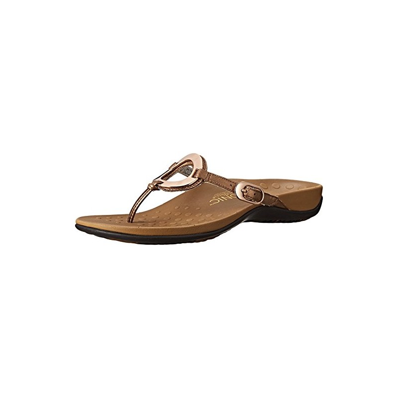 Vionic Karina Womens Toe-post Supportive Sandal Bronze - 9 Wide