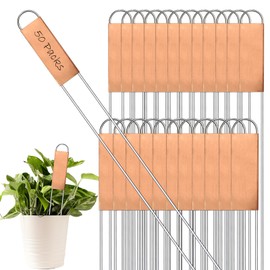 50 Pieces Metal Plant Labels 11.8 Inch Copper Metal Plant Tags Garden Label Markers Outdoor Planting Garden Markers for Plants Vegetables Herb Seedlings Flowers(Copper)