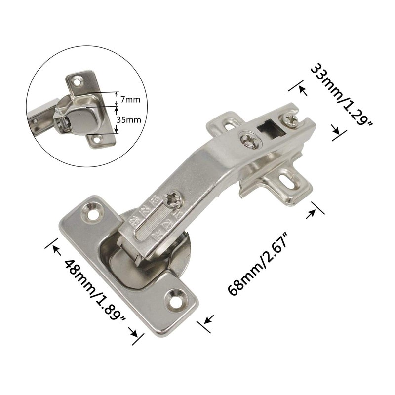 Probrico Cabinet Hinges(5 Pair), Full Overlay Hinges for Wardrobe, 135