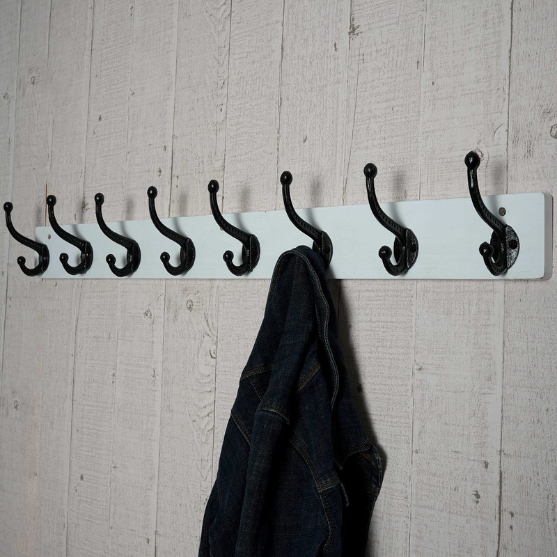 WEBI Rustic Coat Rack Wall Mount,5 Cast Iron Coat Hooks