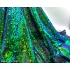 Unbranded Iridescent Emerald Green Mini Sequin Fabric By The Yard