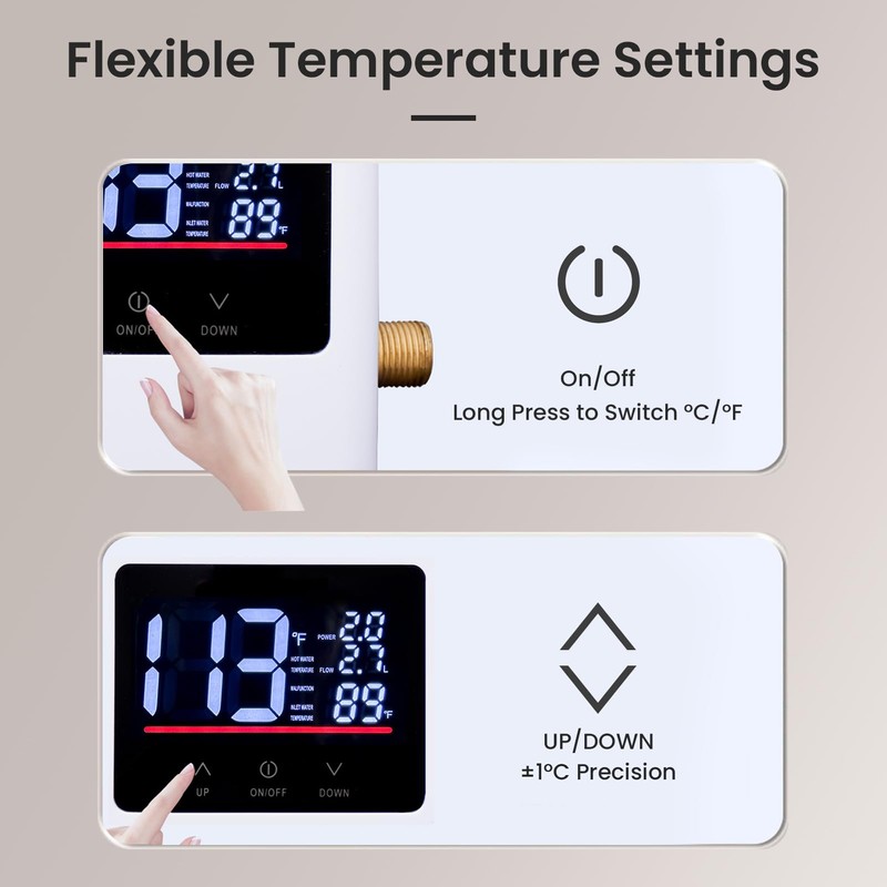 Upgraded Tankless Water Heater Electric 110V Under Sink Small Hot