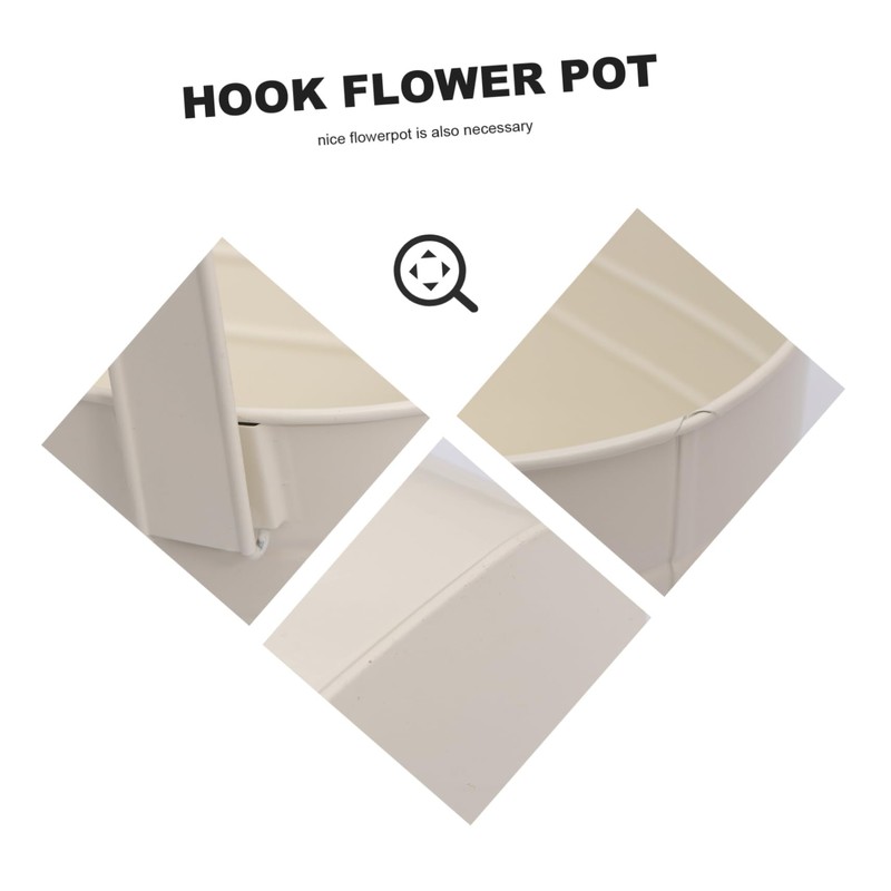 Abaodam Detachable Wall Mount Hook Flower Pot Oval Iron Barrel