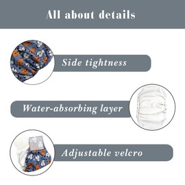 Hi Sprout Reusable Male Dog Diaper, Washable Dog Belly Band, Durable and Absorbent Cloth Doggie Belly Wrap (Pack of 3)-Dreaming, XL