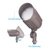 LEONLITE 3CCT Bullet Flood Light with Knuckle Mount, 30W/20W/12W Selectable,