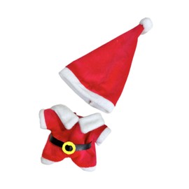 Perfeclan 2Pcs Doll Christmas Clothes Doll Clothing Dress up Fashion DIY Red Stuffed Animals Clothes Soft Cartoon Doll Overalls Set