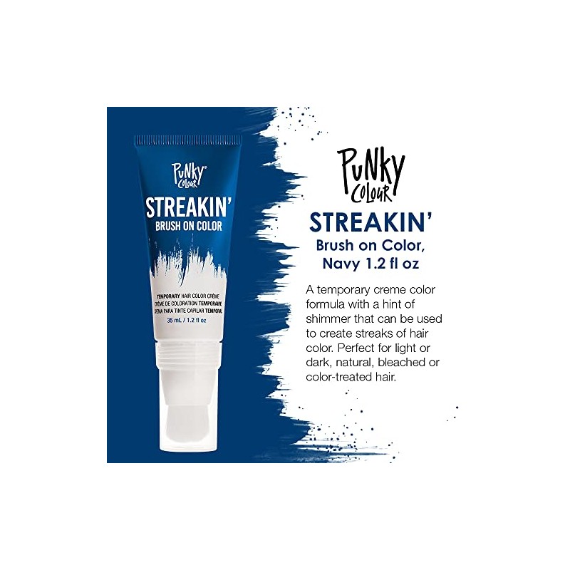 Punky Streakin' Brush on Color, azul marino, 1.2 onzas líquidas
