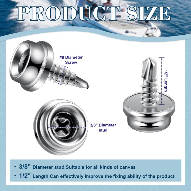 Boat Canvas Snaps Stainless Steel Screw Boat Cover Snaps Metal