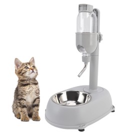 Goshyda Pet Standing Water Dispenser Bowl, 500ml2 in 1 Multifunktionaler, Abnehmbarer, Höhenverstellbarer, Automatischer Wasserspender mit Ständer für Hunde und Katzen