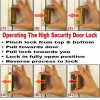 DEFENDER SECURITY HIGH SECURITY DOOR REINFORCEMENT LOCK U-10827, SATIN NICKEL,BN