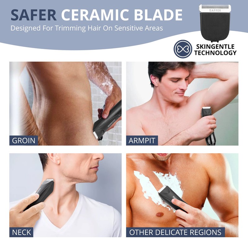 Keyshine Electric Body Hair Trimmer for Men: Waterproof 2-in-1 Groin