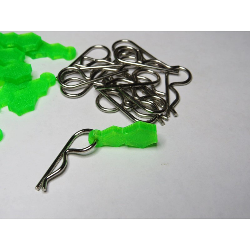 TimelessRC&collectibles RC body clips and pulls , Flexi pulls,neon green