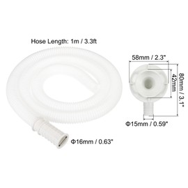 PATIKIL 3.3ft Air Conditioner Drain Kit, Universal AC Drain Hose Connector Hose with Clamp Connector 1 for Mini-Split Window AC Unit Faucet, White