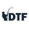 DTF Down To Fish - Sticker Graphic - Auto, Wall, Laptop, Cell, Truck Sticker for Windows, Cars, Trucks