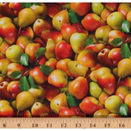 Elizabeth's Studio Cotton Pears Fruits Foods All Over Cotton Fabric Print by the Yard D569.58