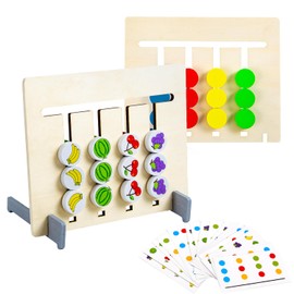 BABOSHOW Tablero de Rompecabezas Combinado，Puzzle Interactivo de 4 Colores，para Formar Patrones，Juguetes Montessori para Educativos para NiñosRegalo Ideal para niños de 4-8 años (Frutas)