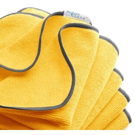PerfectCLEAN - Micro-Denier Microfiber Cleaning Wiper, Absorbent Cleaning Towels, Streak-Free Microfiber Cloth for Cars, Windows, and Bathrooms, Cleaning Supplies, 16”x16'', 5 Count, Yellow