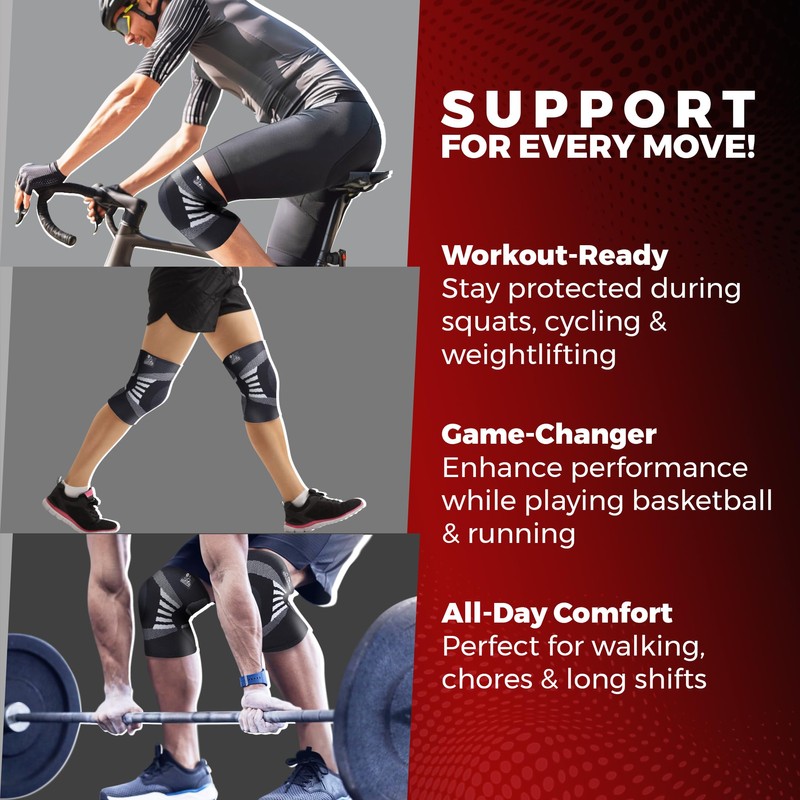 Nordic Lifting Knee Compression Sleeves (1 Pair) - Support for