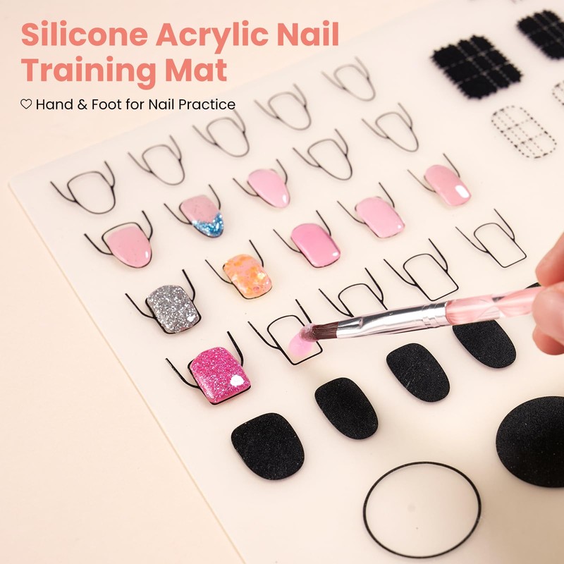 Nail Kit for Beginners with Everything: Practice Nail Hand Acrylic