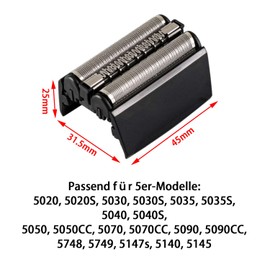GIONAR Scherkopf Ersatz für Braun 52B/52S Series 5 - Kompatibel mit 5020s, 5030s, 5040s, 5050cc, 5070cc, 5080cc, 5090cc, 5748 - Elektrorasierer Ersatzscherkopf für präzises Rasieren Kommt mit Bürste