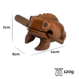 LOGOPLAY Sound Frog Size 4 - Sound Frog - Sound Animal - Music Frog - Music/Percussion Instrument Made of Wood